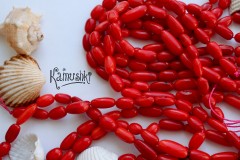 Коралл красный, продолговатый рис разного размера с отверстием, набор 9 см Коралл красный, продолговатый рис разного размера с отверстием, набор 9 см