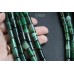 Агат полосатый тонированный, зеленый, цилиндр 8х16 мм, набор 6 бусин