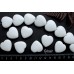 "Агат" белый композит, бусина гладкая "сердце", 25 мм, 1 шт
