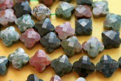 Агат индийский, "клевер", набор 3 бусины Агат индийский, "клевер", набор 3 бусины
