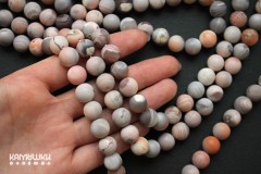 Агат бразильский розовый, шар матовый 10 мм, набор 9 бусин Агат бразильский розовый, шар матовый 10 мм, набор 9 бусин