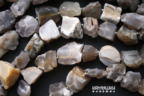 Агат, крупные необработанные куски, набор 4 бусины