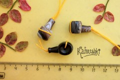 Агат полосатый, облагороженный, бусина для четок, 1 бусина Агат полосатый, облагороженный, бусина для четок, 1 бусина