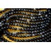 Агат чёрный, полосатый, матовый, шар 4 мм, набор 23 бусины