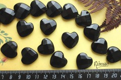 Агат черный, граненый, форма "сердце", 20 мм, 1 шт. Агат черный, граненый, форма "сердце", 20 мм, 1 шт.