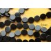 Агат черный однотонный, "монетка" 12 мм, набор 8 бусин