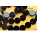 Агат черный однотонный, "монетка" 20 мм, набор 2 бусины