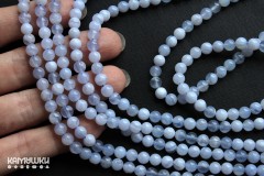 Агат голубой яркий, шар гладкий 5,5 мм, набор 17 бусин Агат голубой яркий, шар гладкий 5,5 мм, набор 17 бусин