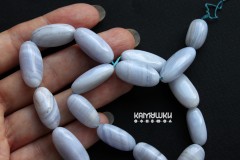 Агат голубой, галтовка "Веретено", набор 9 см