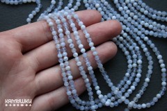 Агат голубой, шар граненый 3,5 мм, набор 9,5 см Агат голубой, шар граненый 3,5 мм, набор 9,5 см