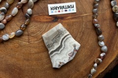 Кружевной агат, бусина свободной формы, №К0622