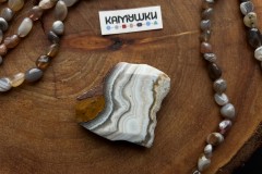 Кружевной агат, бусина свободной формы, №К0621
