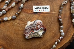 Кружевной агат, бусина свободной формы, №К0623