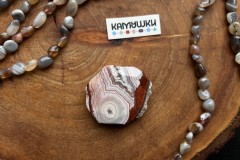 Кружевной агат, бусина свободной формы, №К0624