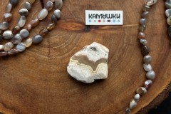 Кружевной агат, бусина свободной формы, №К0625 Кружевной агат, бусина свободной формы, №К0625