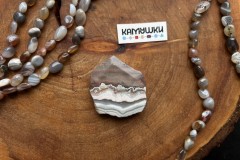 Кружевной агат, бусина свободной формы, №К0626