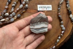 Кружевной агат, бусина свободной формы, №К0626