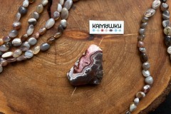 Коллекционный минерал, кружевной агат, бусина свободной формы, №К0627