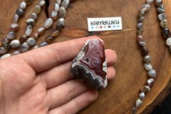 Коллекционный минерал, кружевной агат, бусина свободной формы, №К0627