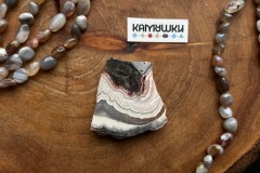Кружевной агат, бусина свободной формы, №К0628