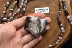 Кружевной агат, бусина свободной формы, №К0628