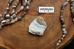 Кружевной агат, бусина свободной формы, №К0630 Кружевной агат, бусина свободной формы, №К0630
