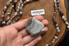 Кружевной агат, бусина свободной формы, №К0630 Кружевной агат, бусина свободной формы, №К0630