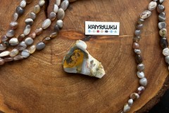 Кружевной агат, бусина свободной формы, №К0631 Кружевной агат, бусина свободной формы, №К0631
