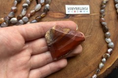 Агат, бусина свободной формы, №К0632