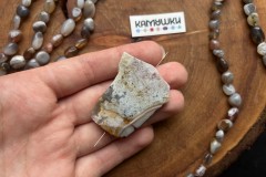 Кружевной агат, бусина свободной формы, №К0633
