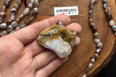 Кружевной агат, бусина свободной формы, №К0634 Кружевной агат, бусина свободной формы, №К0634
