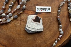 Кружевной агат, бусина свободной формы, №К0635
