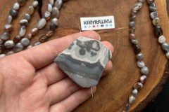 Кружевной агат, бусина свободной формы, №К0635