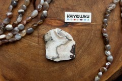 Кружевной агат, бусина свободной формы, №К0636