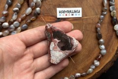 Кружевной агат, бусина свободной формы, №К0638