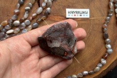Кружевной агат, бусина свободной формы, №К0639