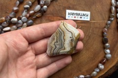 Кружевной агат, бусина свободной формы, №К0640
