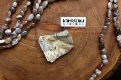 Кружевной агат, бусина свободной формы, №К0642 Кружевной агат, бусина свободной формы, №К0642