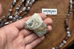 Кружевной агат, бусина свободной формы, №К0642 Кружевной агат, бусина свободной формы, №К0642