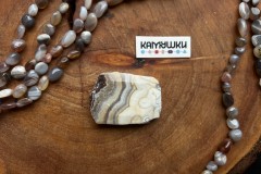 Кружевной агат, бусина свободной формы, №К0643 Кружевной агат, бусина свободной формы, №К0643