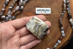 Кружевной агат, бусина свободной формы, №К0643 Кружевной агат, бусина свободной формы, №К0643
