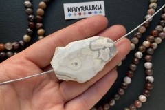 Кружевной агат, бусина свободной формы, №К0859 Кружевной агат, бусина свободной формы, №К0859