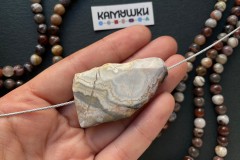 Кружевной агат, бусина свободной формы, №К0860