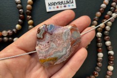 Кружевной агат, бусина свободной формы, №К0911 Кружевной агат, бусина свободной формы, №К0911