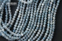 Аквамарин прозрачный, шар граненый 3 мм, набор 9,5 см