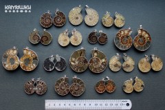 Аммонит, парные подвески, набор 2 шт