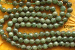 Апатит зеленый, шар гладкий 10 мм, набор 10 бусин
