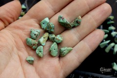 Бирюза природная, полированные кусочки разной формы, набор 12 бусин