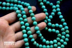 Бирюза природная, стабилизированная, шар гладкий 8 мм, набор 6 бусин Бирюза природная, стабилизированная, шар гладкий 8 мм, набор 6 бусин