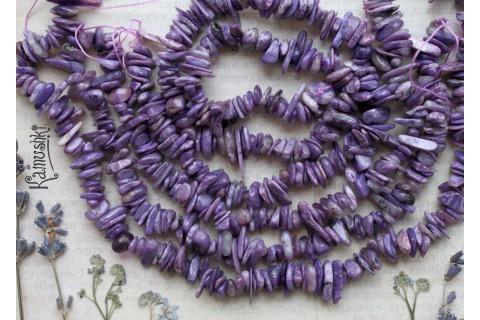 Чароит, яркая крошка, набор 9,5 см